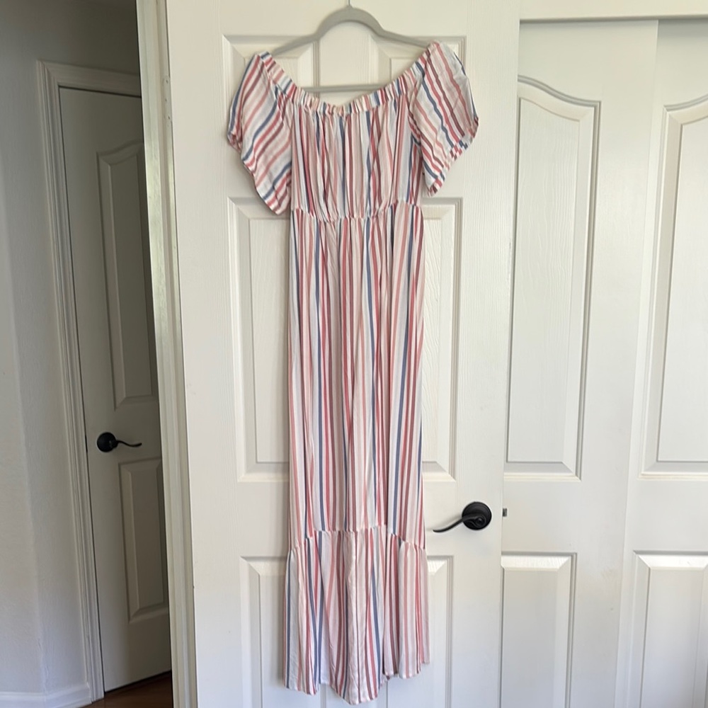 Maternity Striped Maxi Dress